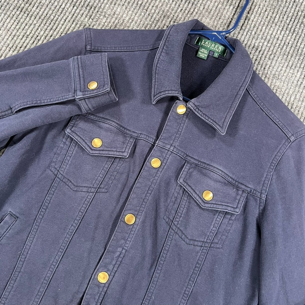 Lauren Ralph Lauren Shirt Womens Small Blue Long Sleeve Snap Up Vintage Casual